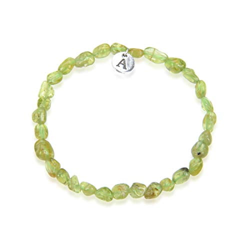 1pc Real Natural Green Peridot Gemstone Beaded Bracelet 7.5 inch Irregular Chakras Healing Crystal Rock Women Mom Gift GBX-B50