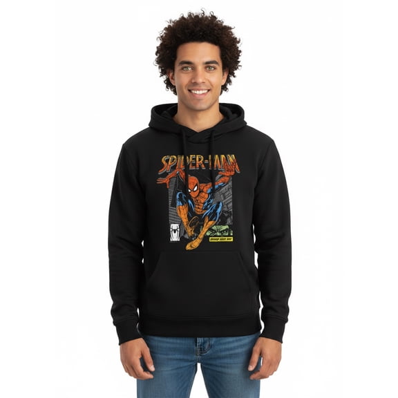 Marvel Spider-Man, Men's & Big Men's Graphic Pullover Hoodie, New Build Spider, Sizes S-3XL