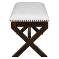 thumbnail image 3 of Monte Carlo Bench with Dark Walnut Base and Trim in Linen White Fabric, 3 of 6
