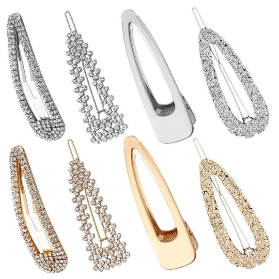 MUSEYA 8Pcs Rhinestone Hair Barrettes for Women Easy to Wear and Remove Hair Accessories