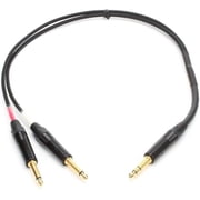 Mogami Gold Insert 1/4 TRS to Dual 1/4 TS Y-Cable, 6 Foot