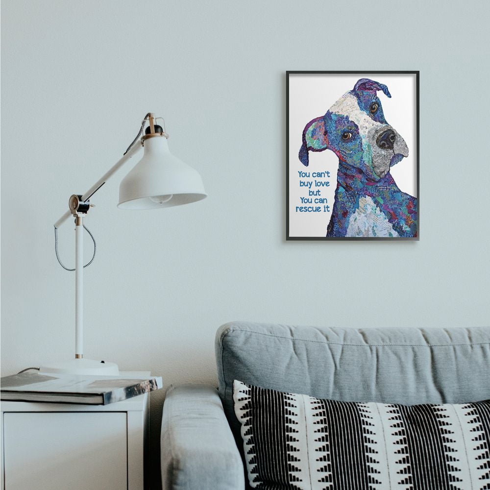 Stupell Industries You Can Rescue Love Phrase Colorful Pet Dog Designed by Lisa Morales