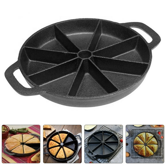 Tineasur Non-Stick Cast Iron Cornbread Skillet Black for Home Cooking