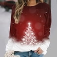 thumbnail image 4 of Purcolt Women's Christmas Sweatshirt Casual Crew Neck Loose Fit Long Sleeve Pullover Tops Ladies Fall Fashion Comfort Sweaters Outfits, 4 of 8