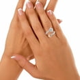 thumbnail image 4 of HeartsAndYou 3ct Round Cut Moissanite Floral Lotus Bypass Engagement Ring for Women 18k Rose Gold over Silver Stylish, 4 of 8