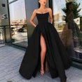 thumbnail image 2 of Bmisegm Women'sSolid Color Sexy Strapless Slit Long Zippered Chest Pad Evening Dress Dress Formal Dresses for Women Black XL, 2 of 8