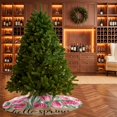 thumbnail image 4 of Hello Spring Christmas Tree Skirt 36 Inches, Pink Tulip Flowers Farmhouse Buffalo Plaid Wooden Xmas Trees Skirt Mat Cover Decorations for Holiday Party Indoor Outdoor, 4 of 9