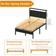 thumbnail image 3 of Dyzmo Queen Size Bed Frame with Headboard and Footboard, Metal Platform Bed Frame with Smart LED Lights, Heavy Duty Metal Support, No Box Spring Needed, Easy Assembly, Black Oak, 3 of 8