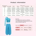 thumbnail image 5 of Haitryli Kids Girls Belly Jazz Dance Outfits Asymmetrical Shoulder Crop Top with Wide-Leg Bloomers Trousers Set Light Blue 16, 5 of 5