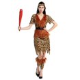 thumbnail image 4 of Disfraz de salvaje primitivo para hombres y mujeres adultos, Fred Flinstones, Edad de Piedra, hombre indio, Cosplay femenino, Carnaval, Mardi Gras, Fancy Dre, 4 of 5