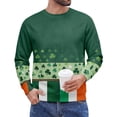 thumbnail image 4 of Dwelliawo Men's St Patrick's Day Shirt Printed Long Sleeve Waffle Knit Shirts Cute St Patricks Day Shamrock Slainte Clover Graphic Tees Round Neck Tops Light Green L, 4 of 6