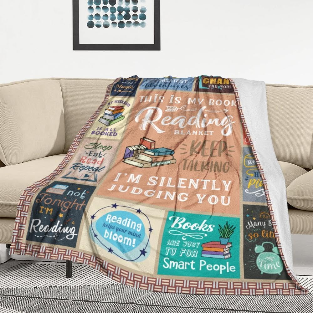 Book Lovers Gifts, Gifts for Book Lovers Women, Librarian Gifts, Literary Gifts, Book Accessories for Reading Lover, Gifts for Reader, Book Club/Bookish Gifts Throw