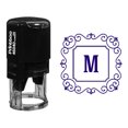 thumbnail image 1 of Printtoo Square Swirl Border M Alphabet Monogram Initial Self Inking Rubber Stamp R-40 Office Stationary, 1 of 3