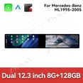 thumbnail image 3 of ZWNAV Dual 12.3 inch Screen Car Radio For Mercedes-Benz ML 1998-2005 Android GPS Navigation Multimedia Video Player Stereo Receiver Head Unit, 3 of 14