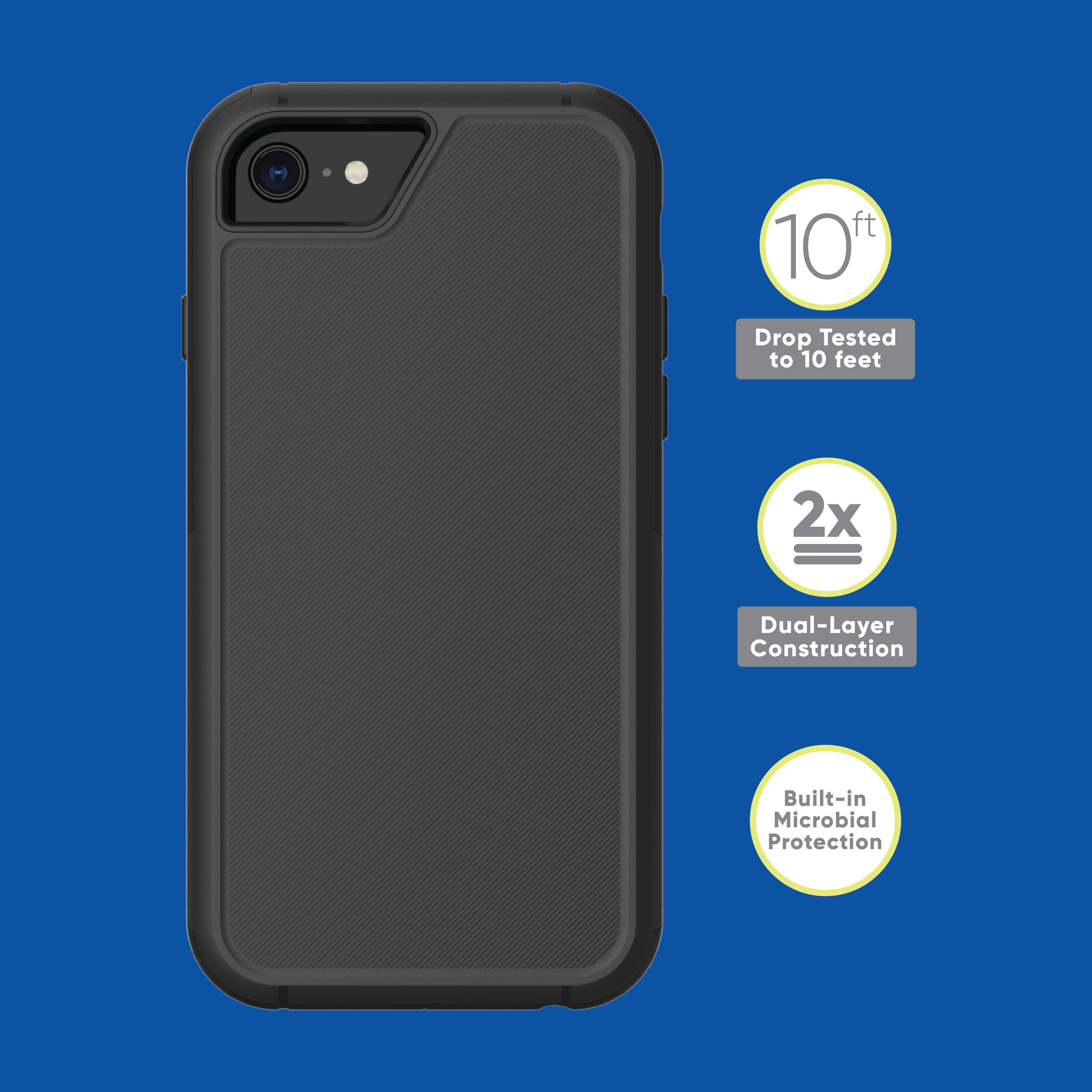 onn. Slim Rugged Phone Case with Builtin Microbial Protection for