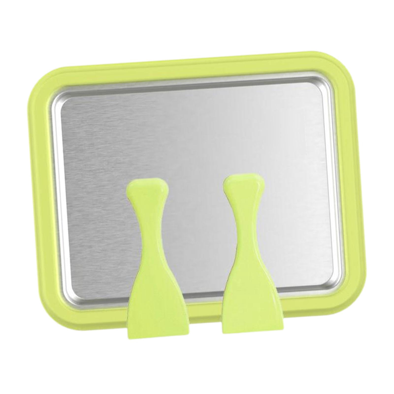 Fiocias Ice Cream Plate Maker Fried Ice Tray Interactive DIY Portable Instant Gelato Pan Green