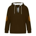 thumbnail image 4 of BiZtdJrK 1/4 Zip Hooded Sweatshirt Mens Fleece Lined Pullover Hoodie Lightweight Oversized Drawstring Sweatshirts with Kangaroo Pocket, Brown, S, 4 of 8