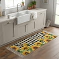 thumbnail image 6 of Area Rug with Tassels 2' x 5', Farm Bee Sunflower Watercolor Kitchen Runner Rug for Hallway Bedroom Throw Rugs, Vintage Black Buffalo Plaid Soft Door Mat for Bathroom Entrance Living Room, 6 of 9