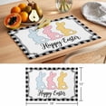 thumbnail image 6 of Happy Easter Placemats Set of 8 Cute Lovely Colorful Rabbits Black White Plaid Place Mats Indoor Wipeable Table Mats Washable Dining Table Placemats for Kitchen Holiday Party Home Decor 13x19 Inch, 6 of 9