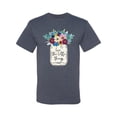 thumbnail image 2 of Wild Bobby, Love The Little Things Artsy Jar with Flowers Pop Culture Men's Graphic T-Shirt, Vintage Heather Blue, X-Large, 2 of 3