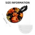 thumbnail image 5 of Maple Leaf Pumpkin Set of 2pcs PU Leather Round Suitcase Tags with Privacy Cover and Name ID Tag - Ideal for Travel Luggage, Handbags, Backpacks, School Bags, 5 of 6