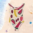 thumbnail image 3 of Girls Ruffled One Piece Swimsuit Summer Beach Vacation Swimwear Tank Swimsuit Watermelon and Cherries, 3 of 8