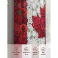 thumbnail image 6 of Floral Sheer Curtains 2 Panels Set Watercolor White Red Flowers Canada Flag Style Sheer Window Curtains Light Filtering Rod Pocket Voile Drapes for Bedroom Living Room 52"x54", 6 of 9