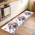 thumbnail image 2 of Independence Day Floral 2'x6' Runner Rugs for Hallway Kitchen Bedside Non Slip Washable, Red Blue Roses Patriotic Entryway Rug Runners with Rubber Backing, Long Carpet Runner for Laundry Room, 2 of 8