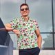 thumbnail image 4 of Fotbe Paisley Camiseta Polo de Golf para Hombre con Estampado – Camisa Deportiva Transpirable con Cuello Abotonado-Small, 4 of 6