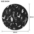 thumbnail image 6 of Black Halloween Witchy Symbols Round Tablecloth 60"x60",Wrinkle Wipeable Table Cloth for Kitchen Dining Room Picnic Patio Party, 6 of 6
