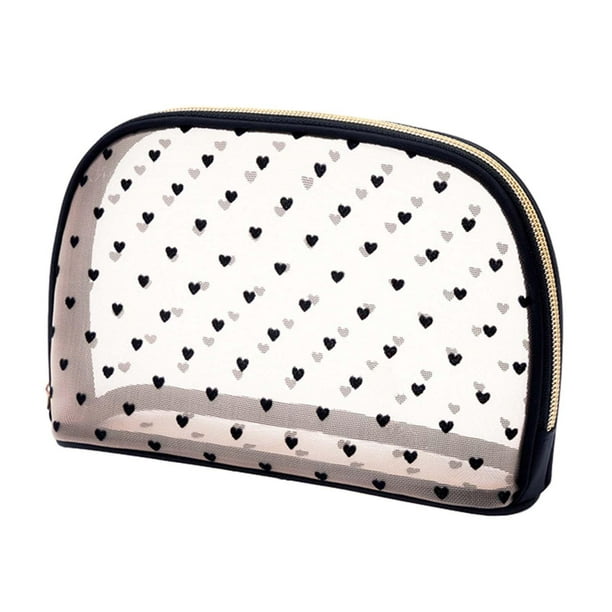 Estuche de maquillaje sencillo, organizador de cosméticos para baño, bolsa de maquillaje multifuncional para mujer. Semicírculo