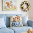 thumbnail image 2 of HuiXinOu Spring Animal Print Pillow Cover 16x16in, Cute Imitation Embroidery Design, Decorative Sofa Cushion Cover for Living Room, Seasonal Home Decor, 2 of 6