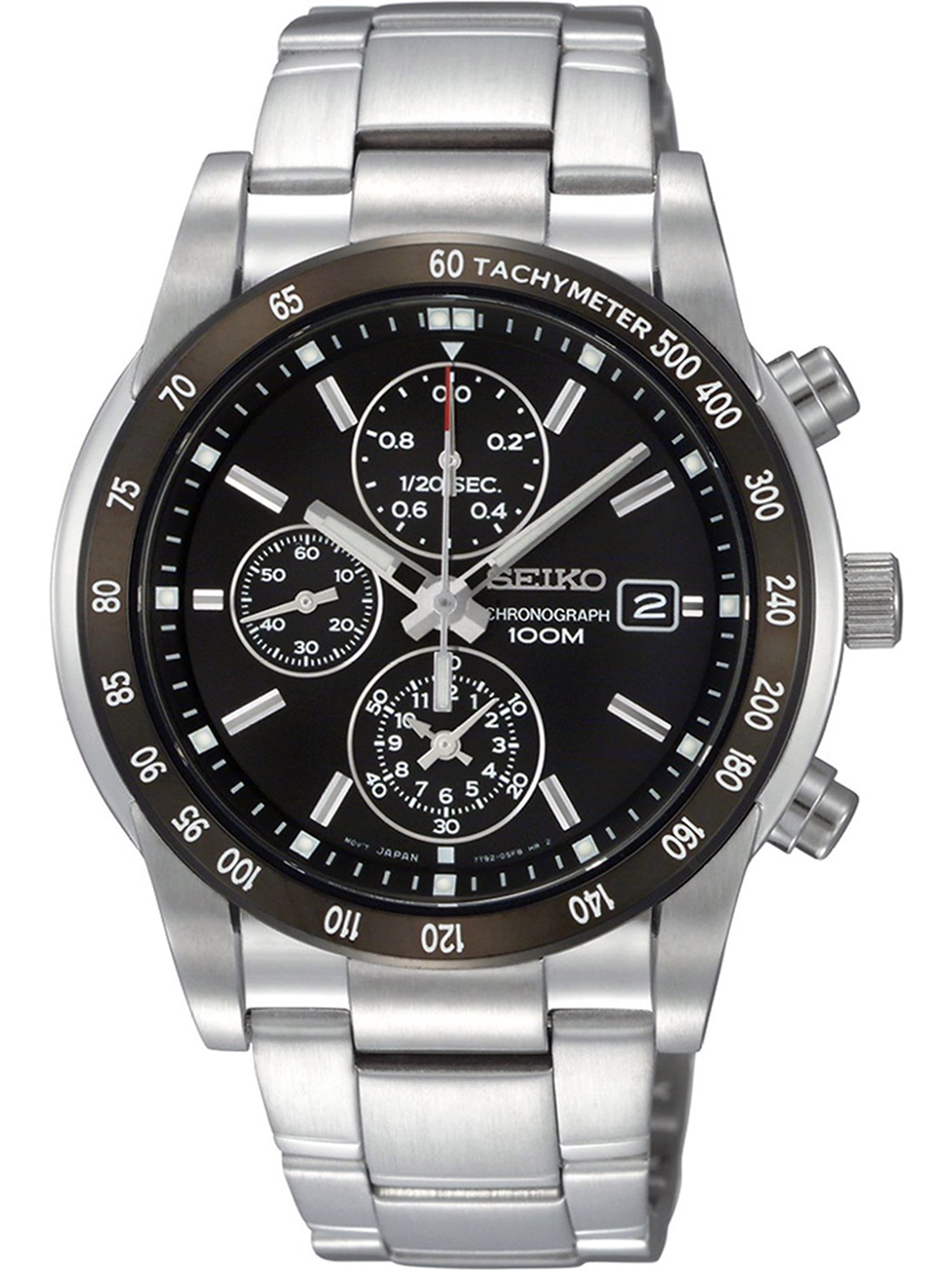 seiko men's snd255p1 flightmaster pilot slide rule chronograph watch