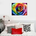 thumbnail image 4 of COMIO  Rainbow Rose Print on Canvas Wall Art Colorful Rose Painting Flower Picture Walls Decoration Floral Paintings Living Room Home Decor Framed Artwork, 4 of 4