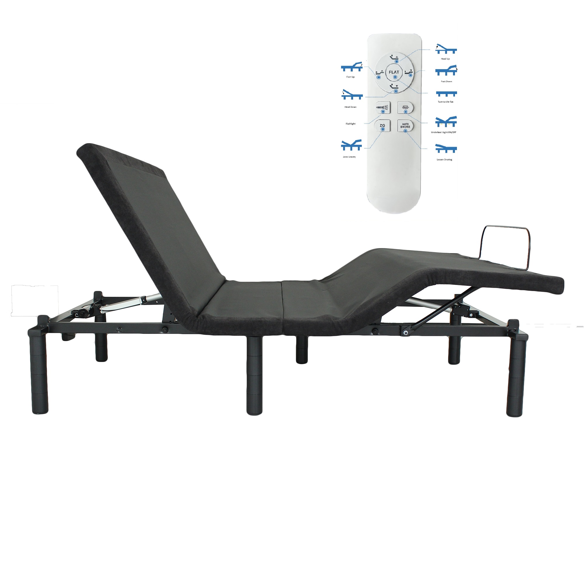 Fulvari Folding Electric Bed Frame with Wireless Remote, Adjustable Bed