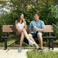 thumbnail image 3 of Patiojoy 1pcs Patio 4-Person Bench, 72 Inch Extra Long Bench w/ All-Weather HDPE Seat & Back Heavy-Duty Metal Support for 1100 lbs Max Load, 3 of 8