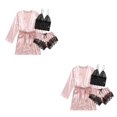 thumbnail image 2 of tssuouriy Ensemble de Pyjamas Respirant et Confortable pour Femmes Dormir dans le Style Pyjamas de Nuit pour Femmes Rose XL 2Set, 2 of 6