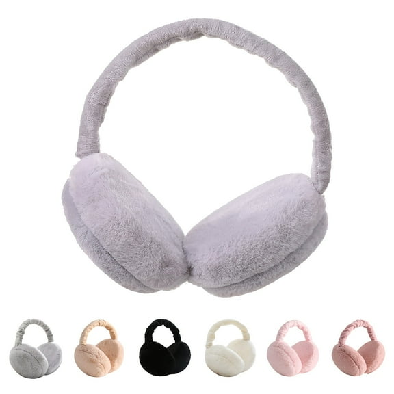 Adjustable Faux Plush Ear Warmer for Women and Girls Winter Windproof Earmuffs