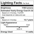thumbnail image 4 of 3Pk - SUNLITE 11W A19 5000K Super White LED Light Bulb - 75w equiv., 4 of 4