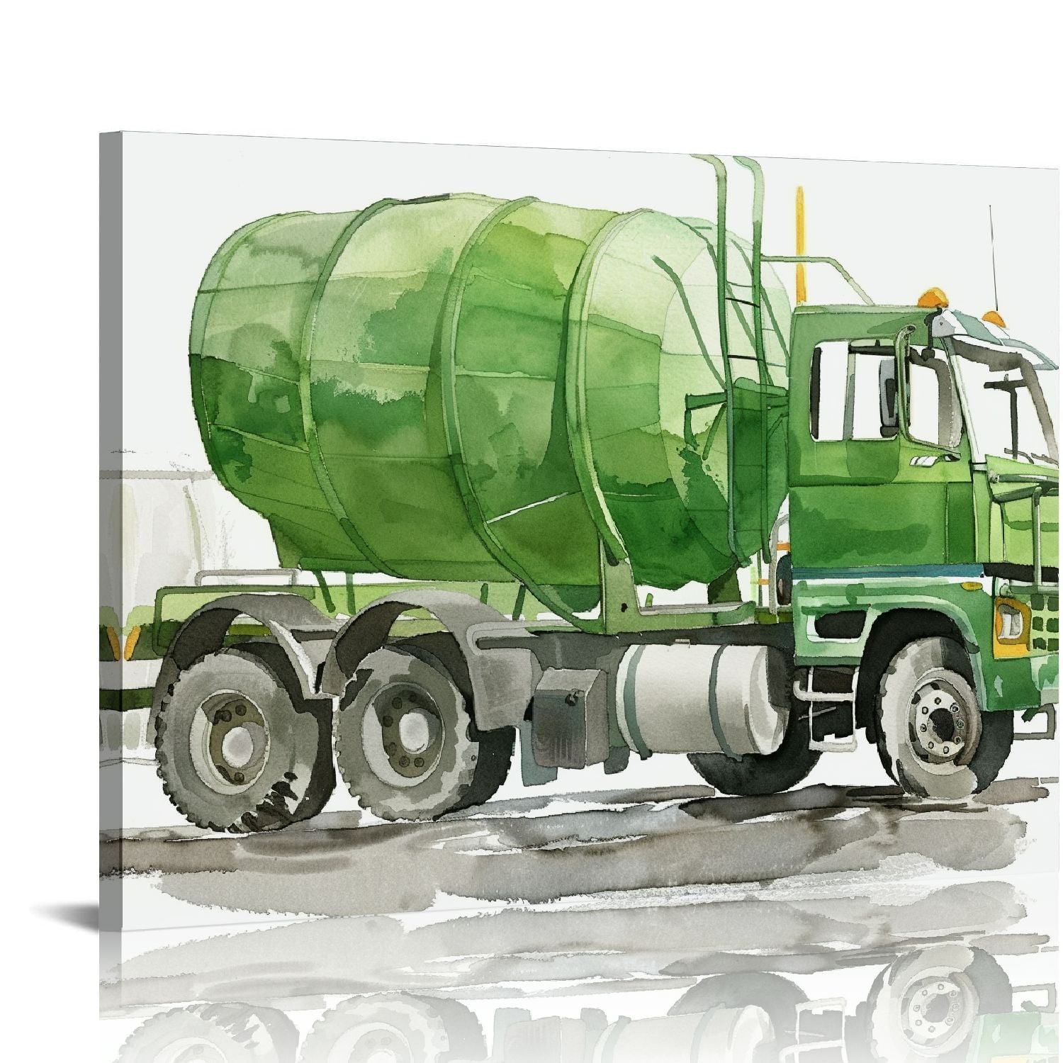 Creowell Boys Truck Wall Art Truck Vehicle Canvas Wall Art Decor Toddler Construction Wall Art Watercolor Truck Pictures Kids Playroom Art Prints Nursery Artwork for Room Bedroom Framed 20x16in