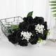 thumbnail image 3 of Rose Artificielle Fleurs De Soie Bouquet Home Office Arrangements De Mariage Noir (10 PCS) Rojo Verde MX-0133905FYD, 3 of 5