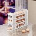 thumbnail image 5 of White Plastic Castle Egg Storage Organizer Refrigerator Side Door Rolling Shelf Stackable Container 13.58X8.86X3.15 Inches White, 5 of 6