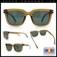 thumbnail image 2 of Gentlemanly Polarized Horn Rim Hipster Plastic Refined Fashion Sunglasses Beige - Green, 2 of 8