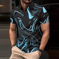 thumbnail image 2 of FUZHIQ Men's Polo Shirts Short Sleeve Gradient Print Rhinestone Detail Casual Golf Polo Breathable Quick Dry Party Daily Wear Fashion Collared Shirt,XXXL, 2 of 5