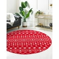 thumbnail image 3 of Rugs.com Moroccan Trellis Collection Rug – 10 Ft Round Burgundy Red Medium Rug Perfect For Kitchens, Dining Rooms, 3 of 9