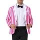 thumbnail image 5 of BLAZER A RAYAS CHIC PARA EL DÍA DEL PADRE, SACO DE TRAJE DE NEGOCIOS PARA HOMBRE DE UN SOLO BOTÓN EN COLOR ROJO Y BLANCO, 5 of 5