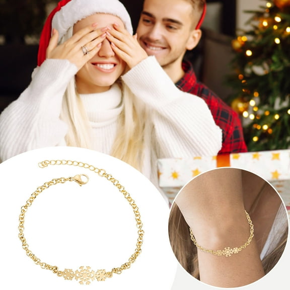 HANXIULIN Three Snowflake Bracelet Ladies Small Fresh Simple Christmas New Year Gift