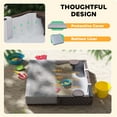 thumbnail image 5 of Outdoor Kids Sandbox with Lid, 4 Built-In Corner Seats & Bottom Liner for Backyard Play, 47x47 Inch, Dark Brown, 5 of 11