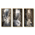 thumbnail image 2 of Designart "Path Through the Frosty Snow Forest IV" Landscapes Framed Wall Art Set Of 3 - White Snow Frame Gallery Set For Office Decor, 2 of 6