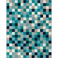 thumbnail image 3 of Unique Loom Azalea Collection Area Rug - Holly (7' 10" x 10' Rectangle Teal/Navy Blue), 3 of 8